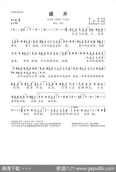 盛开（电视剧《猎场》片尾曲） - 韩葆|王晓锋