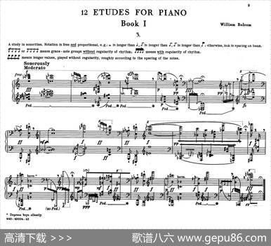 12EtudesforPiano（博尔科姆12首钢琴练习曲·3）|威廉·博尔科姆