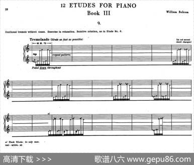 12EtudesforPiano（博尔科姆12首钢琴练习曲·9）|威廉·博尔科姆