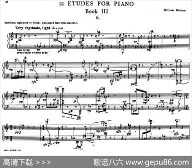 12EtudesforPiano（博尔科姆12首钢琴练习曲·11）|威廉·博尔科姆