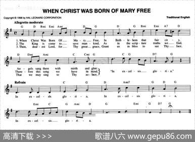 WHENCHRISTWASBORNOFMARYFREE
