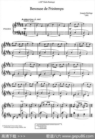 Rodrigo-DeuxBerceuses（罗德里戈2首摇篮曲·1）|华金·罗德里戈