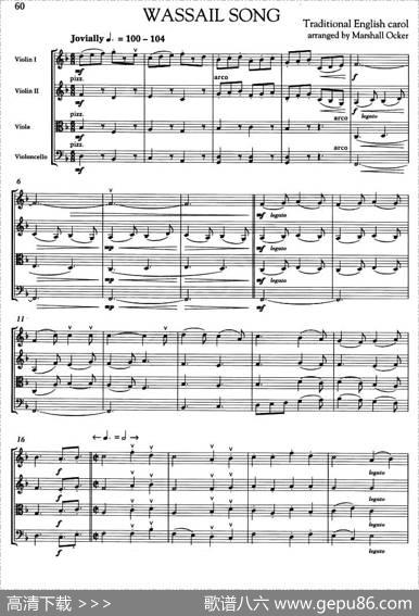 WASSAILSONG（祝酒歌）（弦乐四重奏）