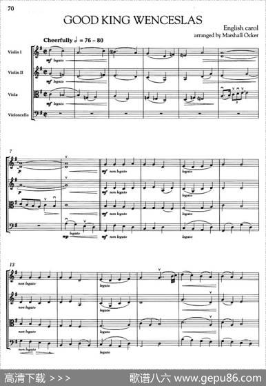 GOODKINGWENCESLAS（弦乐四重奏）