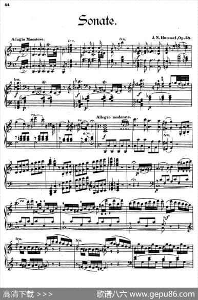 PianoSonataNo.4inCMajorOp.38（C大调第四钢琴奏鸣曲）|约翰·尼波默克·胡梅尔
