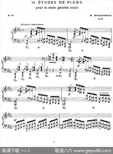 12EtudesForTheLeftHandOp.92No.12(12首为左手而作的钢琴练习曲)|莫里兹·莫什科夫斯基