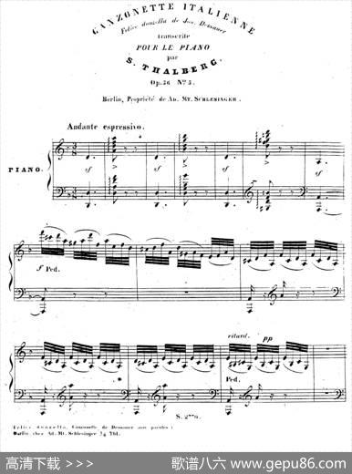 CanzonetteItalienneOp.36-5（意大利小歌曲）|西伊斯蒙德·塔尔贝格
