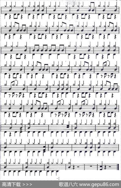 架子鼓谱：应用乐曲集《开场曲》