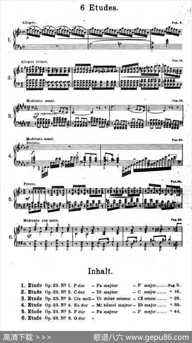 SixEtudesOp.23（6首练习曲·Ⅴ）|安东·鲁宾斯坦