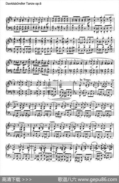 DavidsbundlerTanzeOp.6（大卫同盟舞曲）|罗伯特·舒曼