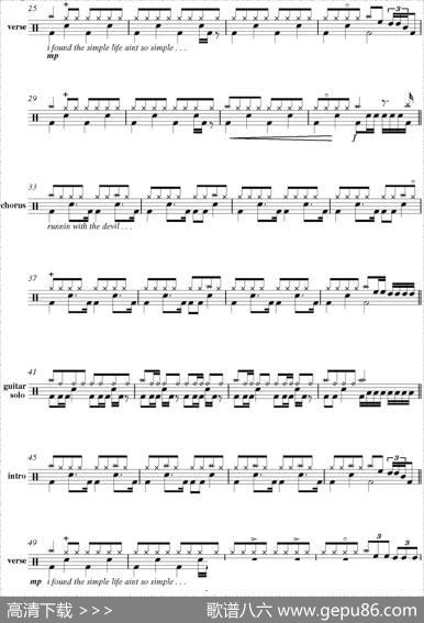 爵士鼓谱：VanHalen-Runningwiththedevil