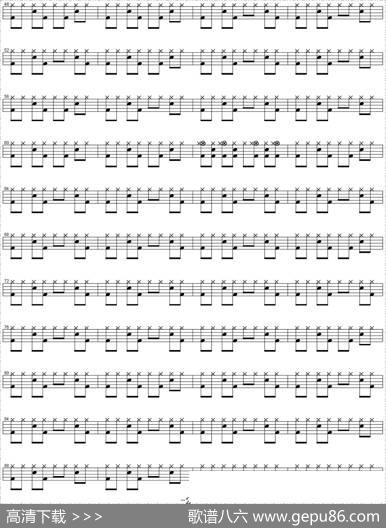 爵士鼓谱：U2-Unforgettablefire