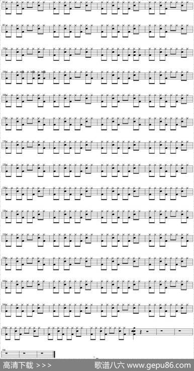 爵士鼓谱：U2-Unforgettablefire