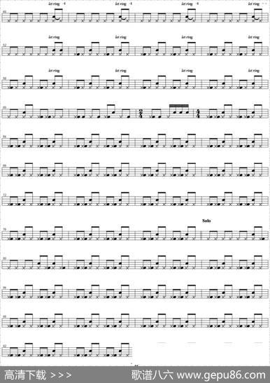 爵士鼓谱：Scorpions-Rockyoulikeahurricane