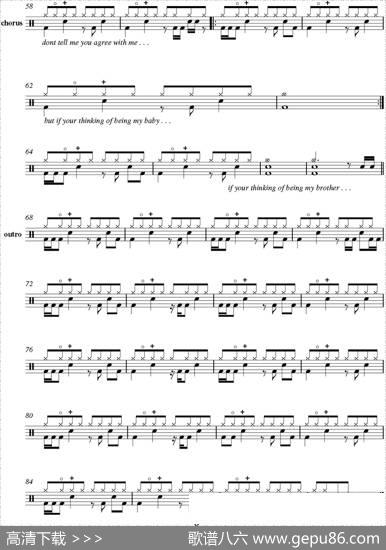 爵士鼓谱：MichaelJackson-Blackorwhite