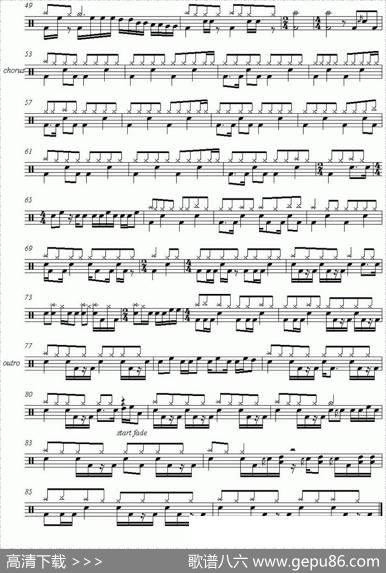 爵士鼓谱：Metallica-TheUnforgiven
