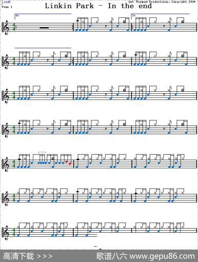 爵士鼓谱：LinkinPark-Intheend