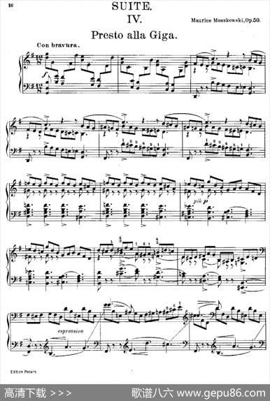 SuiteinGMajorOp.50（G大调组曲·Ⅳ）|莫里兹·莫什科夫斯基