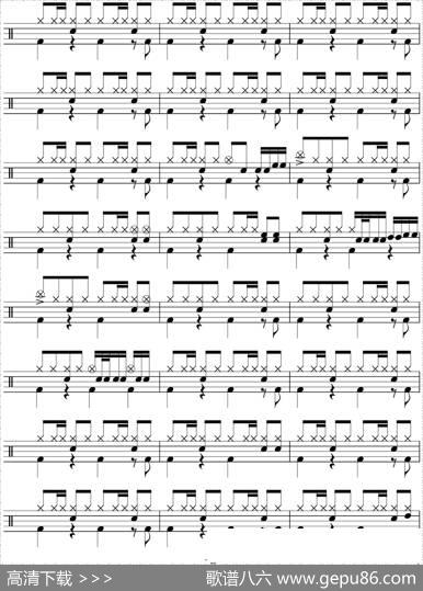 爵士鼓谱：Eagles-Hotelcalifornia