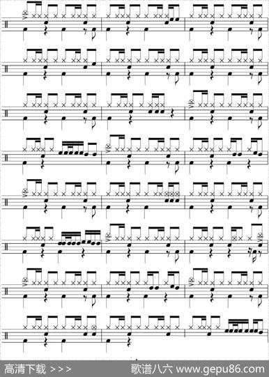 爵士鼓谱：Eagles-Hotelcalifornia