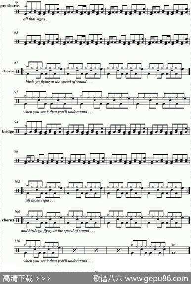 爵士鼓谱：Coldplay-Speedofsound