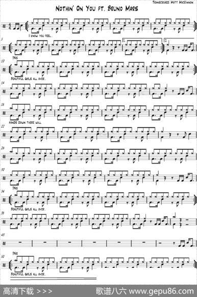 爵士鼓谱：BrunoMars-Nothingonyou