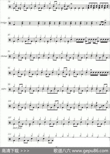 爵士鼓谱：BonJovi-ShotThroughTheHeart