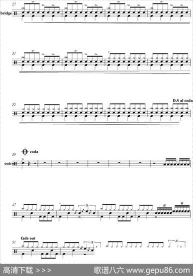 爵士鼓谱：Beatles-Daytripper