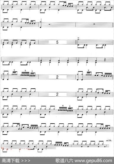 爵士鼓谱：Beatles-Cometogether