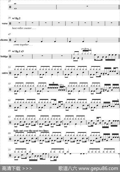爵士鼓谱：Beatles-Cometogether
