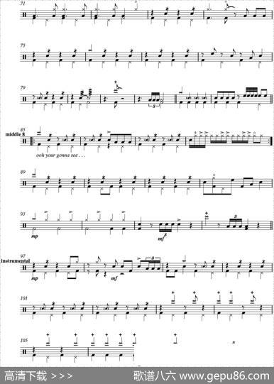 爵士鼓谱：Chicago-allthatjazz