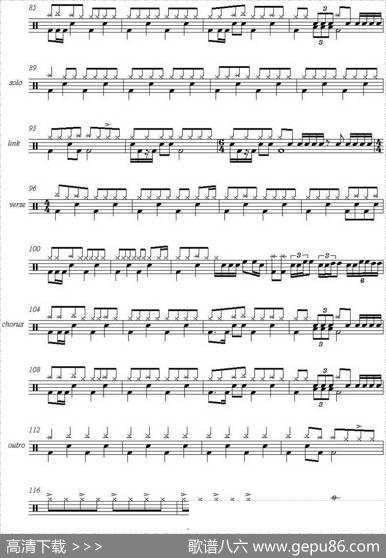 爵士鼓谱：Metallica-SadButTrue