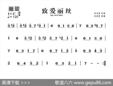 致爱丽丝（葫芦丝谱）|贝多芬