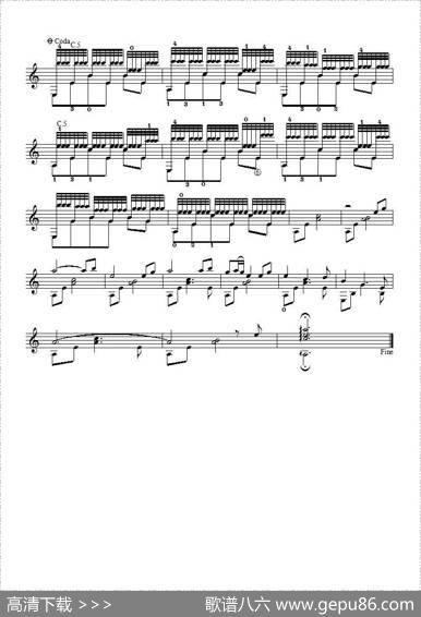 Nocturne（夜曲）（吉他独奏、五线谱）|神秘园乐队