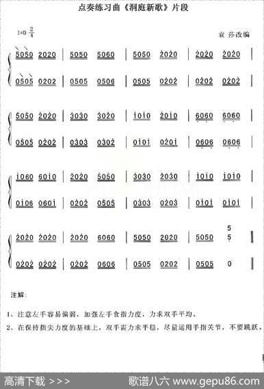 点奏练习曲《洞庭新歌》片段|袁莎改编