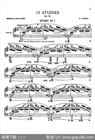 12EtudesOp.10柯尔托教学版（12首练习曲·1）|弗雷德里克·弗朗索瓦·肖邦