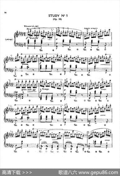 12EtudesOp.10柯尔托教学版（12首练习曲·5）|弗雷德里克·弗朗索瓦·肖邦