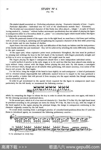 12EtudesOp.10柯尔托教学版（12首练习曲·6）|弗雷德里克·弗朗索瓦·肖邦