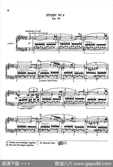12EtudesOp.10柯尔托教学版（12首练习曲·6）|弗雷德里克·弗朗索瓦·肖邦