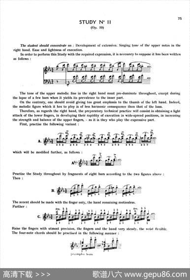 12EtudesOp.10柯尔托教学版（12首练习曲·11）|弗雷德里克·弗朗索瓦·肖邦