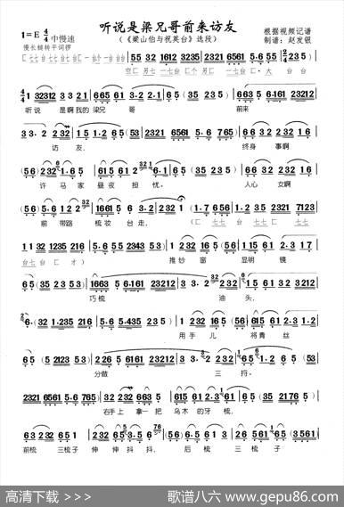 听说是梁兄哥前来访友（黄梅戏《梁山伯与祝英台》选段）