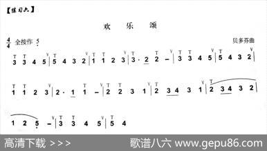 欢乐颂（简谱）|贝多芬