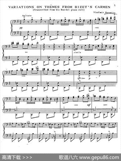 CarmenVariations12Pieces（12首卡门主题变奏曲·2）|弗拉基米尔·霍洛维兹