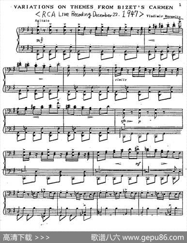 CarmenVariations12Pieces（12首卡门主题变奏曲·3）|弗拉基米尔·霍洛维兹
