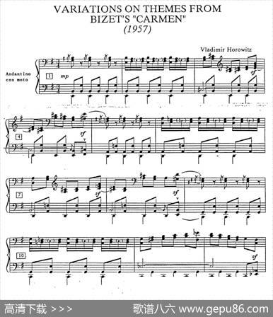 CarmenVariations12Pieces（12首卡门主题变奏曲·4）|弗拉基米尔·霍洛维兹