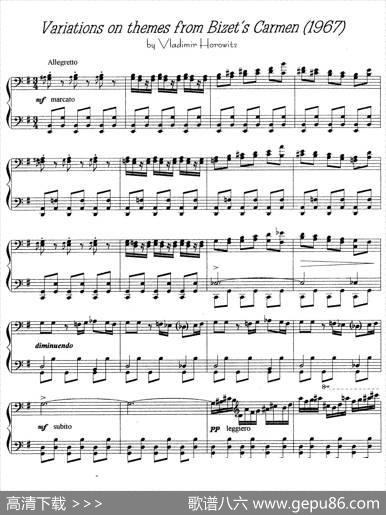 CarmenVariations12Pieces（12首卡门主题变奏曲·7—8）|弗拉基米尔·霍洛维兹