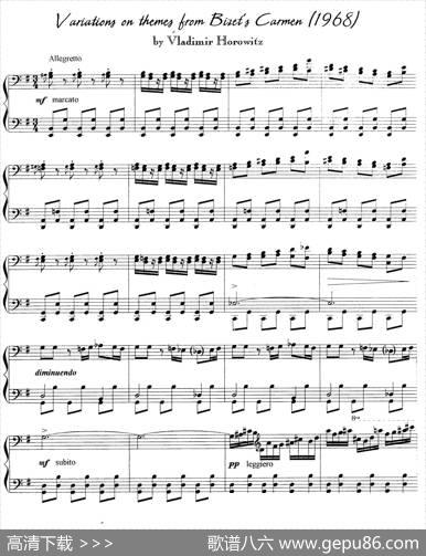 CarmenVariations12Pieces（12首卡门主题变奏曲·7—8）|弗拉基米尔·霍洛维兹