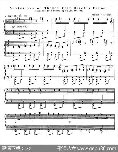 CarmenVariations12Pieces（12首卡门主题变奏曲·10）|弗拉基米尔·霍洛维兹