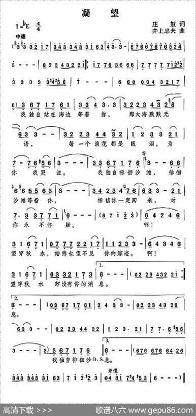 凝望（庄奴词井上忠夫曲） - 庄奴|井上忠夫