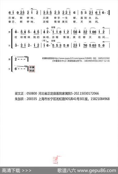 凉帽情缘（朱加农曲） - 梁文正|朱加农